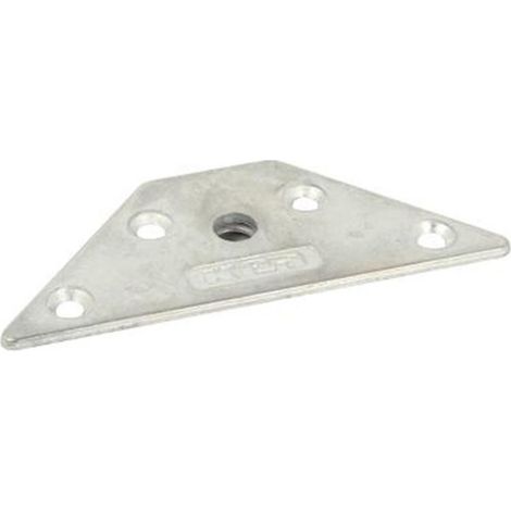 placa de montaje para pata de mesa. zamak. zincado. rosca m8 - siso