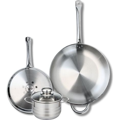 Ensemble de 2 Poêles de cuisson 24 et 32 cm et 1 faitout 14 cm Elo Profi Brillant (1/5)