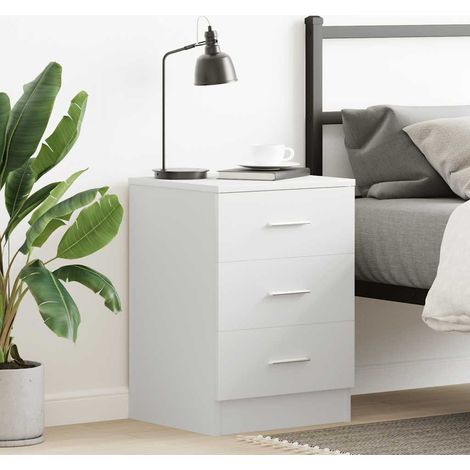 vidaXL Bedside Cabinet White 38x35x56 cm Engineered Wood (1/7)