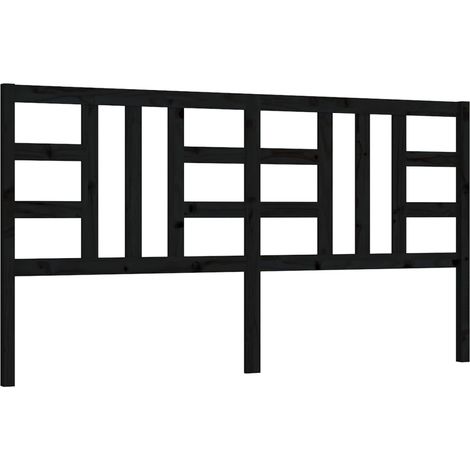 Tête de lit accessoire couchage chambre à coucher meuble 206 x 4 x 100 cm bois de pin noir TDL0202151