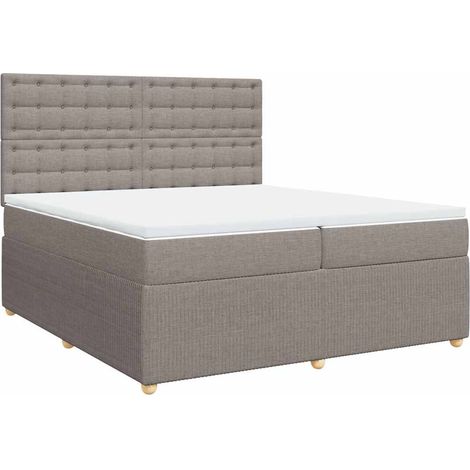 Boxspringbett mit Matratze Taupe 200x200 cm Stoff vidaXL (1/5)