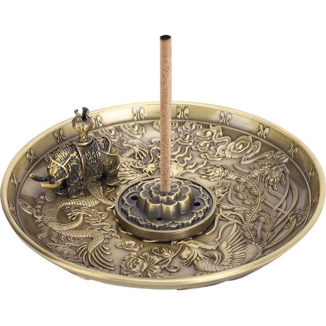 Porte-encens Dragon Phénix Plateau Brûleur Bâton Lotus Éléphant Support Autel Maison Décoration (1/5)