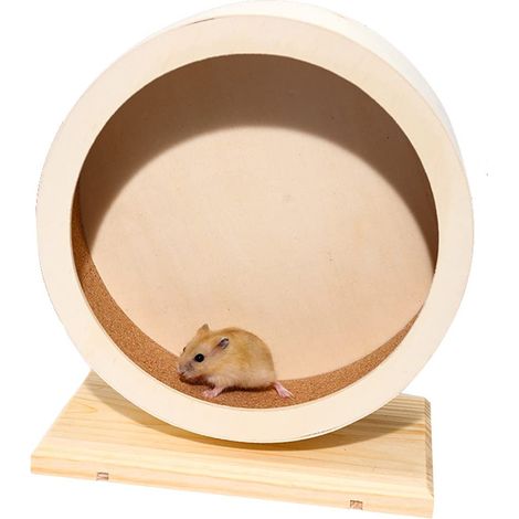Geräuschloses Hamsterlaufrad aus Holz, Zubehör für Laufräder für Kleintiere, geräuschloses universelles Hamsterlaufrad, Anti-Depressions-Spielzeug, geeignet für Hamster, Rennmäuse, Mäuse und andere Kl