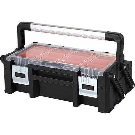 Boîte de Rangement Portable pour Pièces Détachées, Vis, Outils - Organisateur Multi-Grilles pour Outils, Arrangement de Boîte à Outils - Rangement de Garage (1/5)