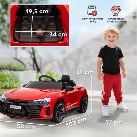 Coche eléctrico infantil Audi RS e-tron GT, mando a distancia, luces, rojo y negro OKMYHOME (1/5)