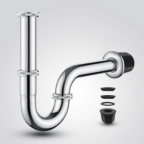 Siphon für Badezimmerwaschbecken, 32 mm x 32 mm, aus dickem Edelstahl (mit Video).