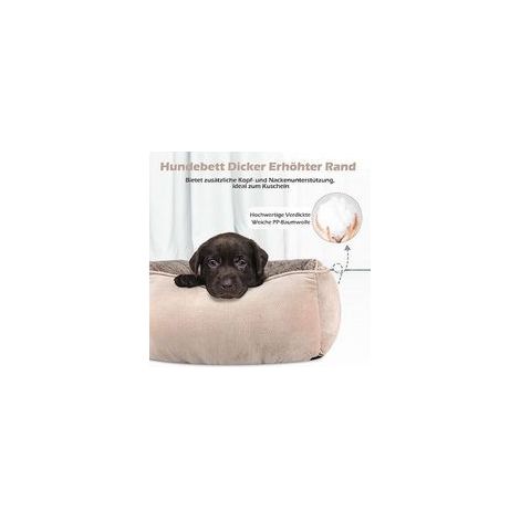Cesta per cani di taglia media, letto per cani lavabile e peluche, cuscino antiscivolo anti-ansia morbido e confortevole per cani piccoli e medi e gatti, 63x53x20cm (1/4)
