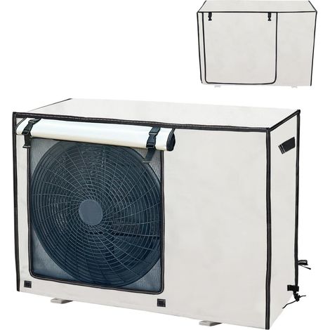 Housse de Climatisation Extérieure 74x26x54cm,Bâche pour Climatiseur avec Boucle, Tissu Oxford Imperméable, Résistante aux Intempéries, Anti-Poussière