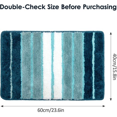 Trintion Bath Mat, Rug Extra Soft and Absorbent, Non-Slip Washable Rugs for Shower Floor, Machine Washable Shaggy Bath Mats Rugs (Gray, 40 x 60 cm) (Turquoise, 40 x 60 cm) (1/5)