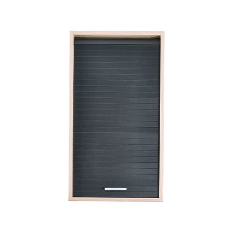 Beaux Meubles Pas Chers – Meuble haut de cuisine chêne avec rideau coulissant – 2 étagères réglables – Dimensions L 40 H 72 P 35 cm – Coloris noir ou blanc