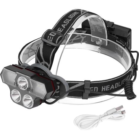 Hochleistungsfähige T6-LED-Stirnlampe, USB-aufladbar, multifunktional für den Outdoor-Einsatz (1/5)