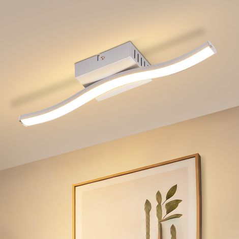 GBLY LED Deckenleuchte Modern Silber 6W Wellen Design 3000K Warmweiß Küche Flur Wohnzimmer