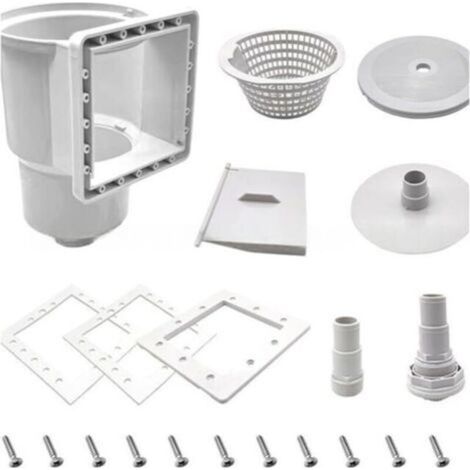Above-ground pool skimmer kit for wall-mounted skimmers with 32mm and 38mm pool wall cutouts (1/4)