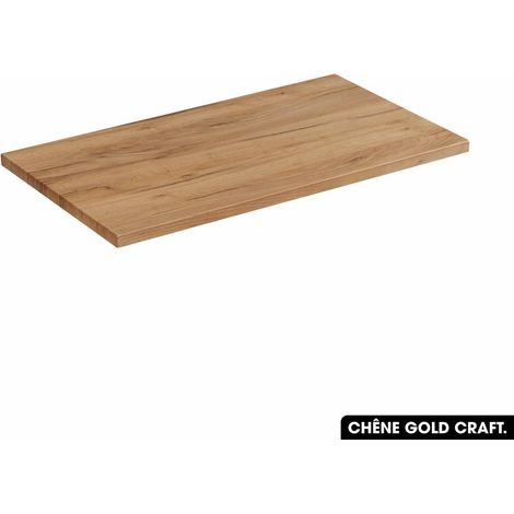 Plan de vasque en bois CHÊNE GOLD CRAFT L.81 x P.46 x H.2,5 (1/3)