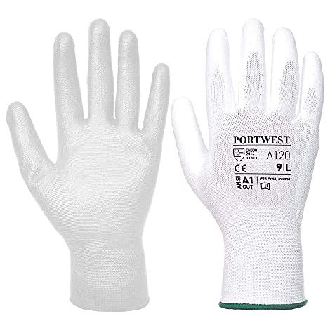 Guanti da Lavoro Traspiranti con Spalmatura in PU Bianco 7