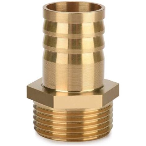 1 Pièces Raccord de Tuyau in Brass, Laiton Cannelés, Fillet Connectors, Raccord plomberie, pour la Conversion de Tuyau, pour Eau, Gaz, Huile, Jardin, 1" AG x 1" (25 mm) (1/5)