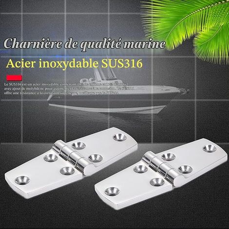 Marine Monture Charnières de Portes Acier Inoxydable Charnière inox de Bateau de Trappe Matériel Charnière Marine de Bateau Plateforme Cabinet SUS316 38 mm x 102 mm (1/3)
