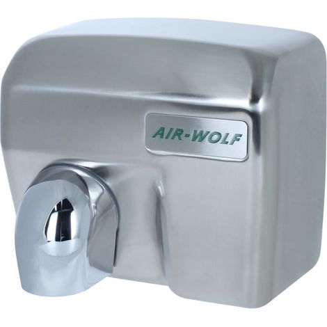 Sèche-mains à air chaud capteur, acier satin brossé