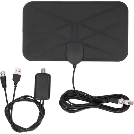Antenne HD Intérieure Amplifiée 4K 500km Longue Portée Antenne TV UHF VHF DVB-T2 avec Support Magnétique et Câble pour Téléviseur Écran Plat Maison Camping Car (1/5)