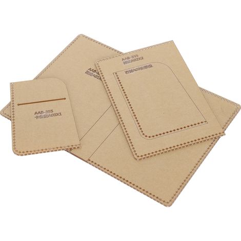 Gabarit Acrylique Passeport DIY, Kit Fabrication Portefeuille Cuir, 3 Pièces Motif (1/5)