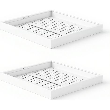 VEVOR Tiroir Coulissant Cuisine 2PCs Blanc Organisateur de Placard Meuble, Rangement Cuisine Salle de Bain Maison, Largeur Extensible 31-48 cm avec Profondeur 52 cm, Sans Percage avec Bandes Adhesives (1/5)