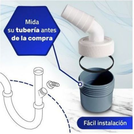 Adaptateur de vidange 2, avec sortie pour tuyau de 40 mm et entrée pour tuyau de 18 à 24 mm, pour lave-linge, lave-vaisselle et sèc (1/5)