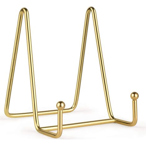Lot de 2 présentoirs pour assiettes de 10 cm - Chevalet en fer noir, support en métal pour photos, assiettes décoratives et objets d'art de table