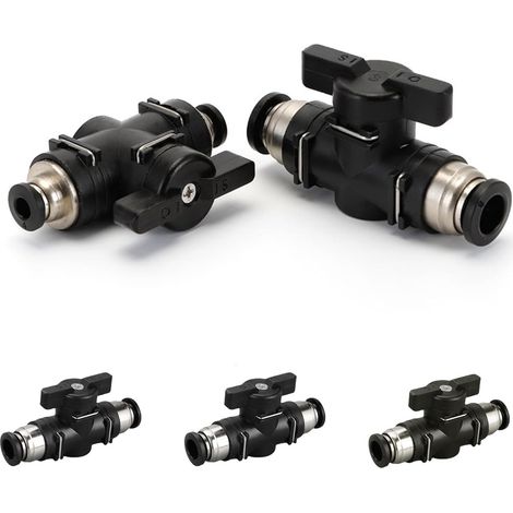 Lot de 5 connecteurs pneumatiques - pneumatique de 12 mm avec raccord rapide - Valves de régulation du débit d'air pour raccords de tuyau d'air