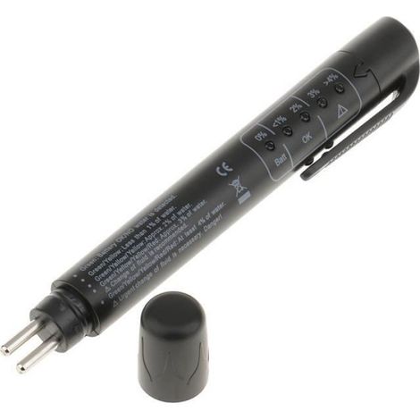 Testeur Humidité Liquide Frein - DOT3 DOT4 - Indicateur LED 0 à 4 % - Fonctionne avec Pile AAA LR03 - 1 Pièce (1/4)