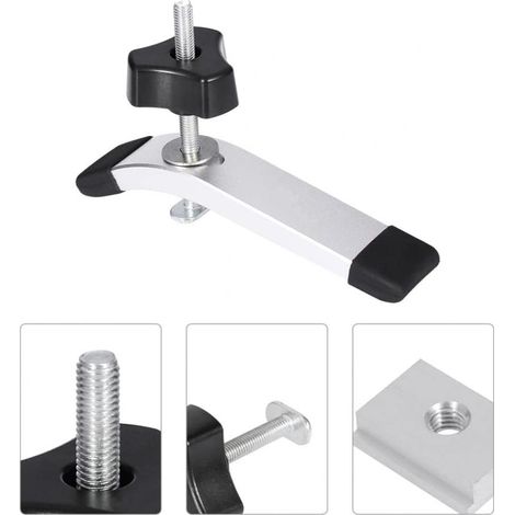 Lot de 2 Rail - Aluminium T-Track Clamp T Track Jeu de pinces de maintien à action rapide en métal, pour outil de travail du bois T-Slot MOONSTARS (1/4)