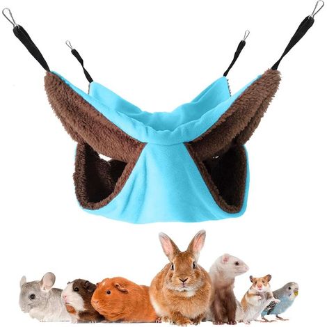 Hamac pour Cochons d'Inde,Petits Animaux Hamac pour Rats,Doux et Confortable,Structure Double Couche pour Chinchillas, Lapins, Hamsters et Petits Animaux (1/5)