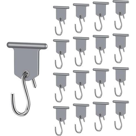 Ganchos para toldo, juego de 16 piezas de accesorios de fijación para toldo de caravana, ganchos para toldo de camping, accesorios tubulares para riel para caravana, fiesta de Navidad, tienda de campa