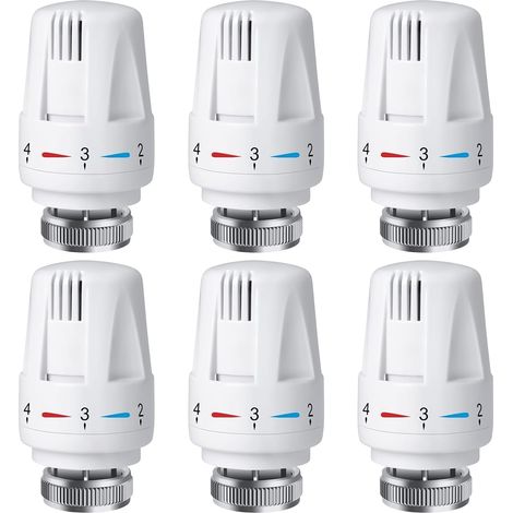 Lot de 6 têtes thermostatiques thermostatiques de radiateur Smart Valve de radiateur Tête de rechange: M30 x 1,5 Thermostat de chauffage Thermostat de (1/5)