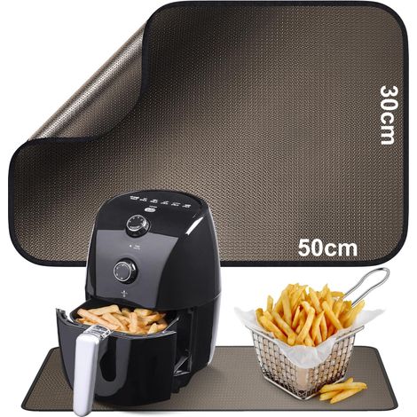 30x50cm Sous-couche réfractaire Tapis en fibre de verre silicone anti-feu pour plateau de table Tapis résistant à la chaleur pour friteuse à air machine à café micro-ondes Antidérapant imperméable (1/5)