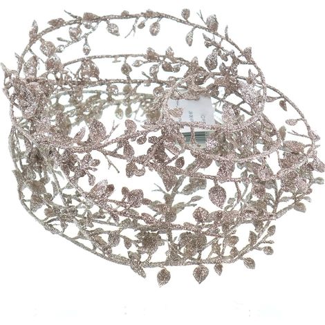 GASPER Mini Blattgirlande m. Glitter,rosa,180 cm,1/Poly (1/2)