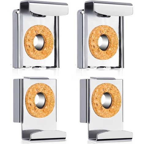 Kit di montaggio adatto per specchi in vetro senza cornice da parete, include 4 perni e viti. Adatto per appendere e montare specchi o vetri (colore argento). (1/5)