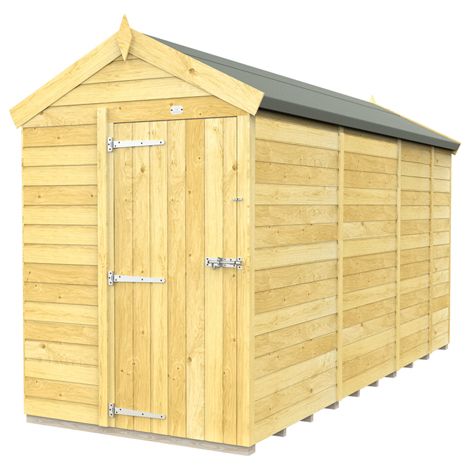 5 x 13 Feet Apex Shed - Single Door Without Windows - Wood - L387 x W147 x H217 cm