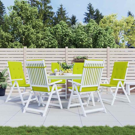 vidaXL Cojín silla de jardín respaldo alto 6 uds tela verde 120x50x3cm (1/5)