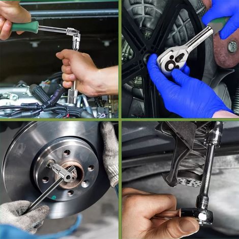 Kfz-Reparaturset, Ratschenschlüssel, Steckschlüssel, 46-teiliges Bit-Set (1/5)