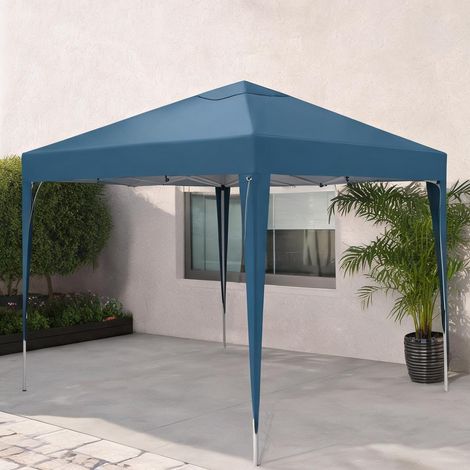 Gazebo en métal et plastique avec toit Oxford imperméable bleu (1/5)