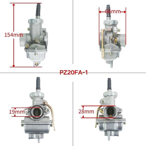 Der PZ20-Vergaser ist kompatibel mit 49cc, 70cc, 90cc, 100cc, 10cc und 125cc ATV-Strandbuggys. (1/4)