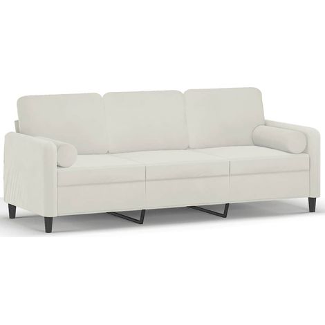 Maison Exclusive - Divano a 3 Posti con Cuscini Crema 180 cm in Velluto