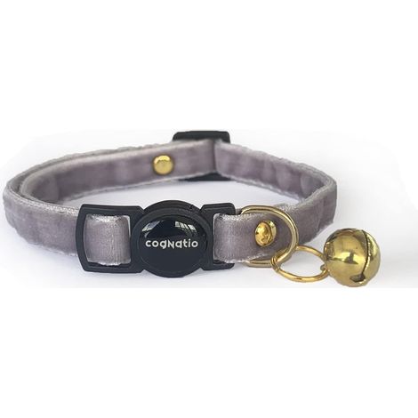 Collier de sécurité à dégagement Rapide pour Chat, Double Velours avec Clochette, Disponible dans Une Gamme de Couleurs, pour Votre Chaton, réglable de 20 à 30 cm (1/2)