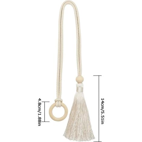 Fermacravatte per tende，4 pezzi，Supporti per tende，Fermacravatte e accessori decorativi per tende，Bianco (1/4)