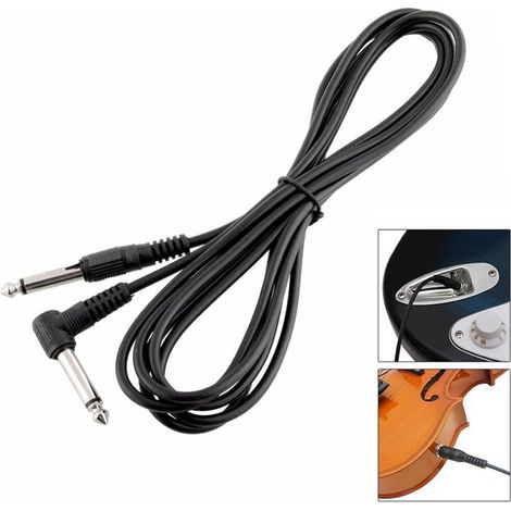 Câble Guitare 6.35mm Jack Droit-Anglé 3 mètres pour Amplificateur - Fil Instrument (1/5)
