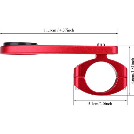 Verlängerungshalterung aus Aluminiumlegierung für Fahrradkilometerzähler mit Adaptern (rot) (1/5)