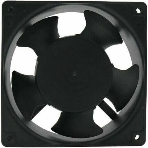 Ventilateur axial pour bote de cheminée Insérable Haute température Pales en métal Silencieux Universel 120 x 120 x 38 mm