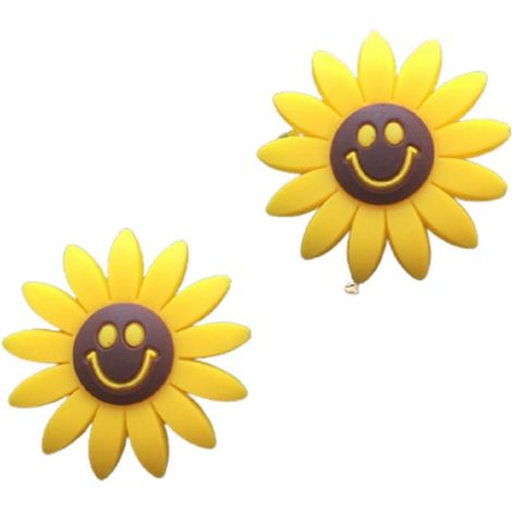 Clips pour grille d'aération de voiture, jolis clips en caoutchouc en forme de tournesol, intérieur de voiture, jaune, lot de 2 (1/5)