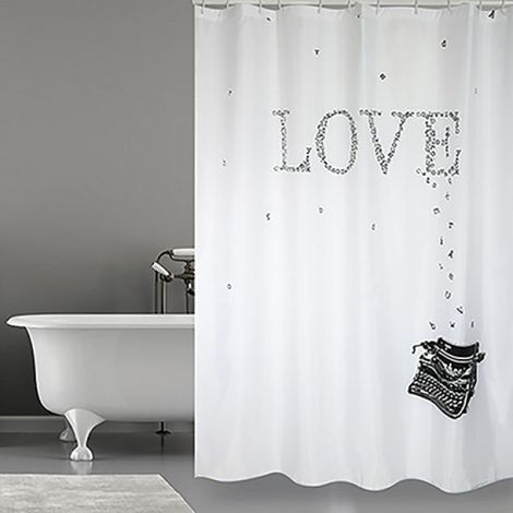 TENDA PER DOCCIA IN TESSUTO POLIESTERE LOVE cm 180x200