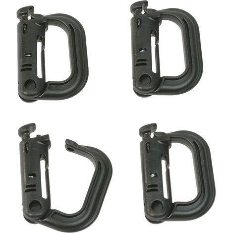 4 pièce Mousqueton noir avec anneau en D pour sangle de 2,5 cm, sacs à dos tactiques et sacs, fixation pour équipements/accessoires (1/5)